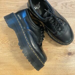 Dr. Martens WOMEN'S 1461 QUAD PLATFORM SHOES IN BLACK
